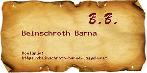 Beinschroth Barna névjegykártya